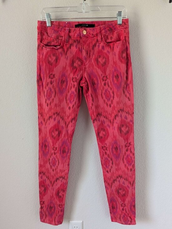 Joe's Jeans Pants - EUC -- JOE's Jeans Ikat Print Red / Pink Skinny Ankle Pant - Size 29